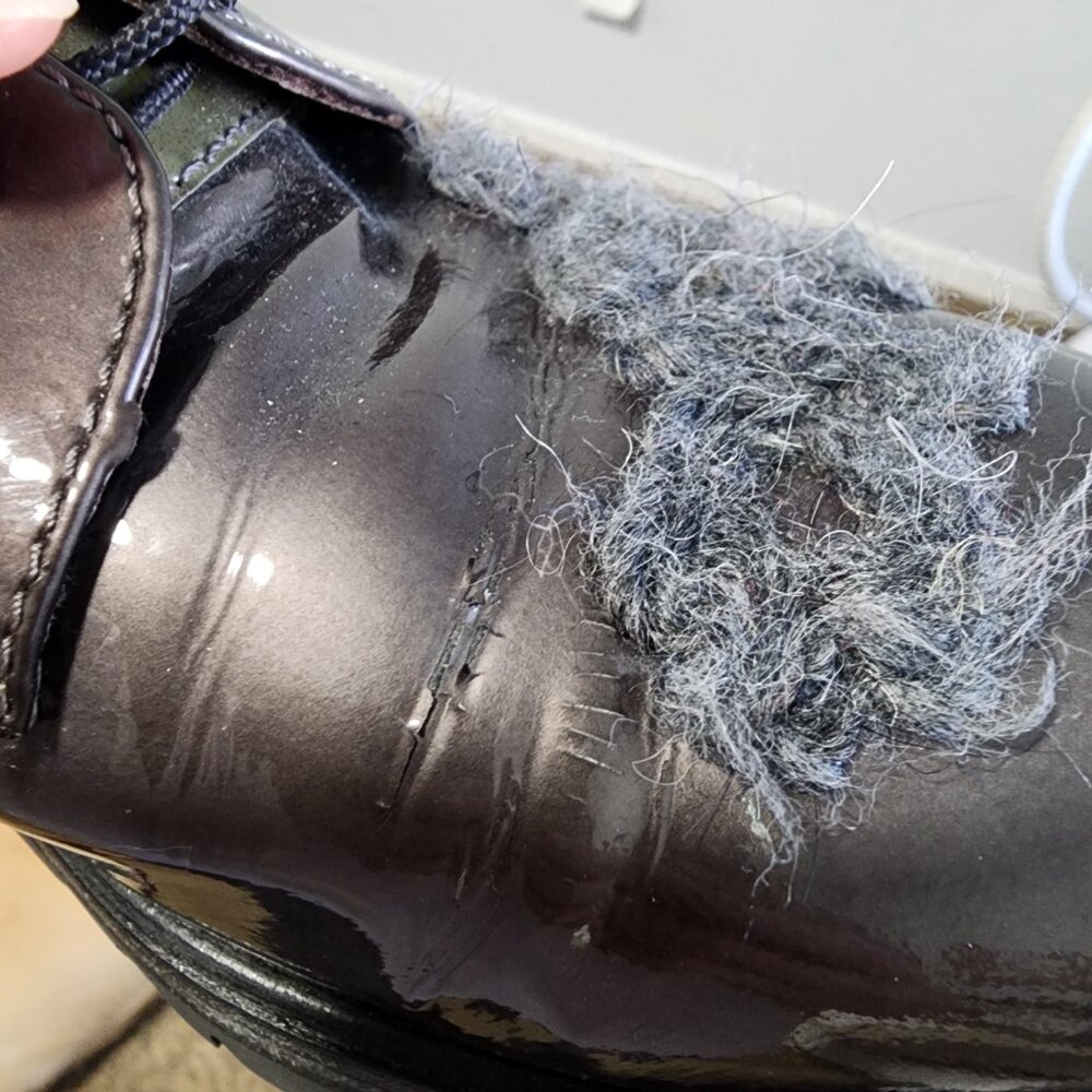 AGL Women's Oxfords Lace-Up Chunky Black Sole 6.5 Metallic Shiny Goth Witchy - Picture 11 of 11